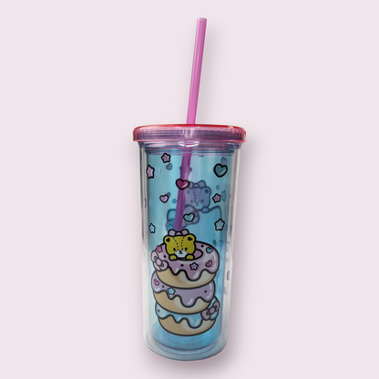 HK & Cake Plastic Straw Tumbler