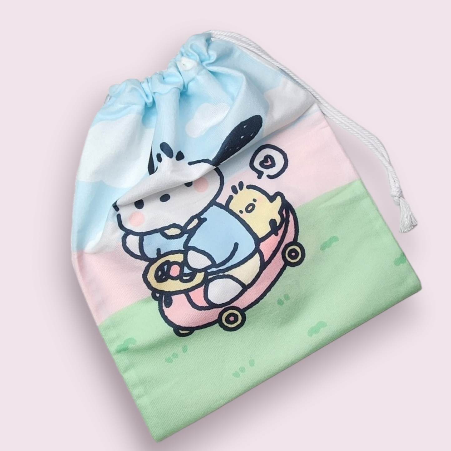 Large Pochacco Car Soft Drawstring Bag