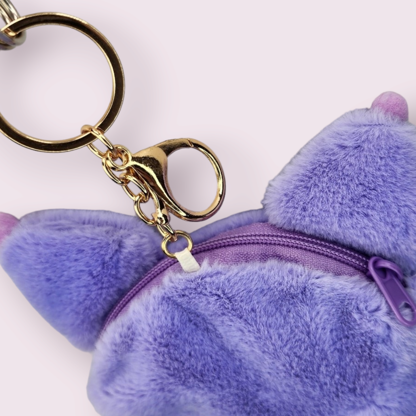 Happy Kuromi Plush Keychain Zipper Coin Purse