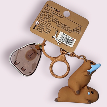 MINISO Capybara Fish Keychain Accessory Set