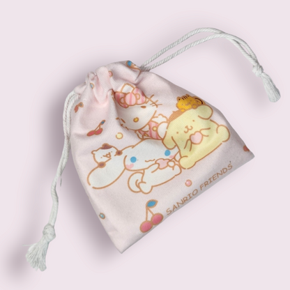 Small Family Cinnamoroll Pompompurin Soft Drawstring Bag