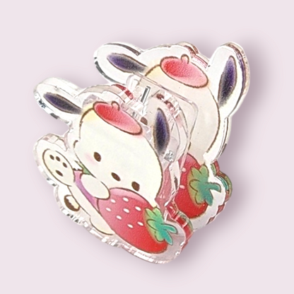 Pochacco Holding Strawberry Acrylic Paper Clip