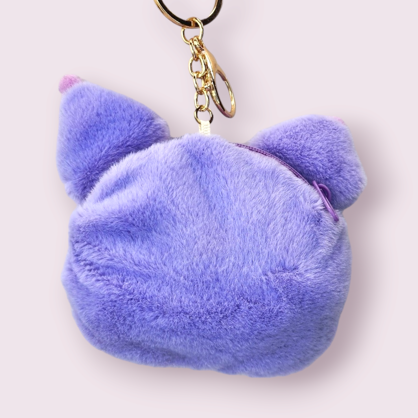 Happy Kuromi Plush Keychain Zipper Coin Purse