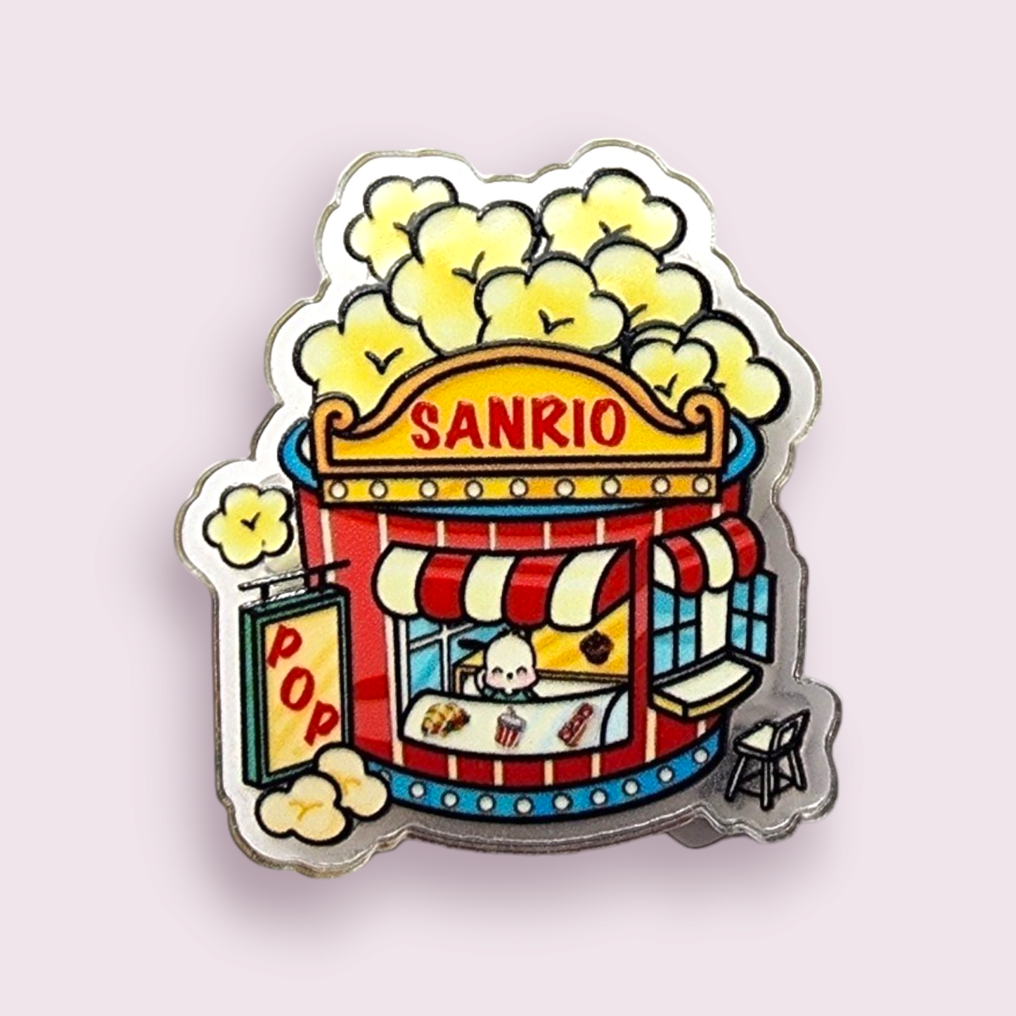 Pochacco Popcorn Shop Acrylic Paper Clip