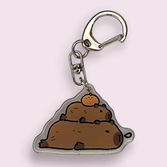 Capybara Stacked Acrylic Keychain