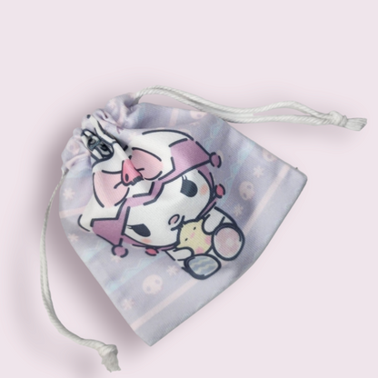 Small Kuromi Easter Bunny Soft Drawstring Bag