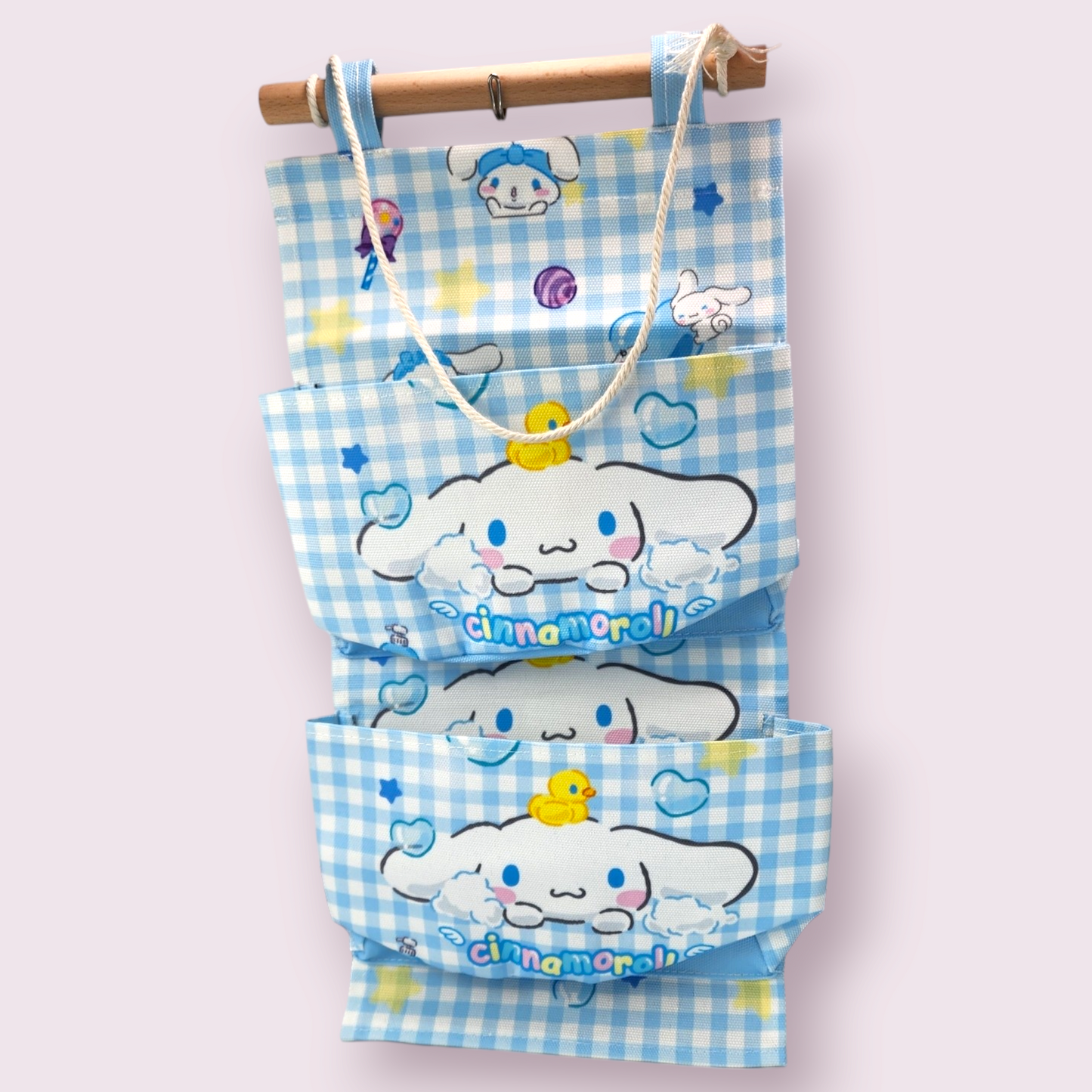 Cinnamoroll Plaid Wall-Hanging Fabric Storage