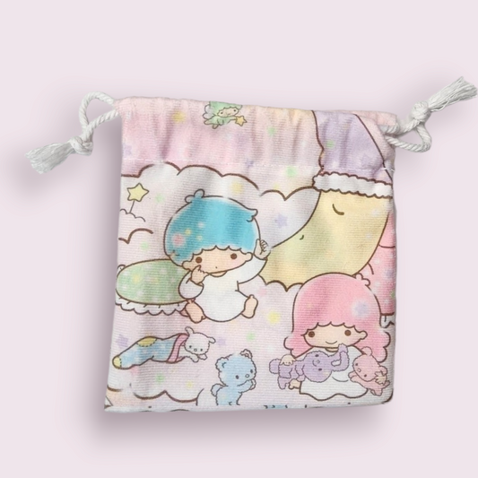 Small Little Twin Stars Soft Drawstring Bag