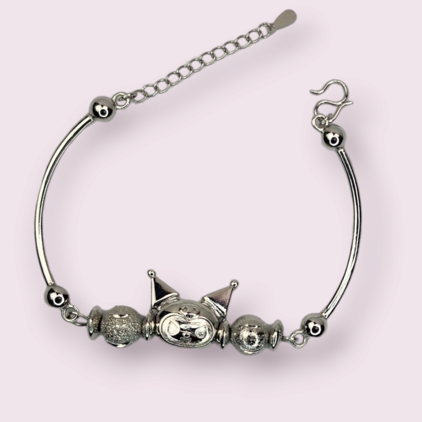 Silver Kuromi Bracelet with Charm