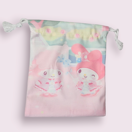 Medium My Melody & Sweet Piano Soft Drawstring Bag