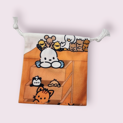 Small Pochacco & Friends Soft Drawstring Bag