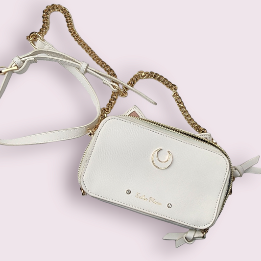 Sailor Moon Luna Cat White Leather Crossbody Purse