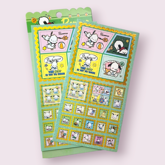 2pc Pochacco Glitter Stamp Sticker Sheets