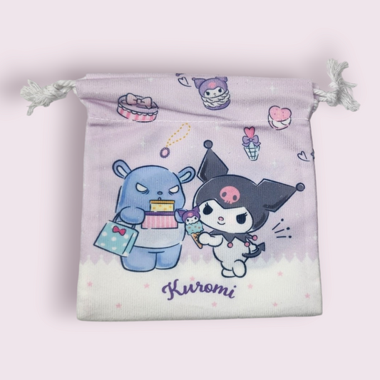 Small Kuromi & Baku Soft Drawstring Bag