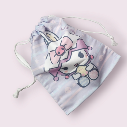 Small Kuromi Easter Bunny Soft Drawstring Bag