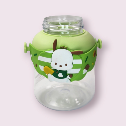 Green Pochacco Water Bottle with Strap, 600mL