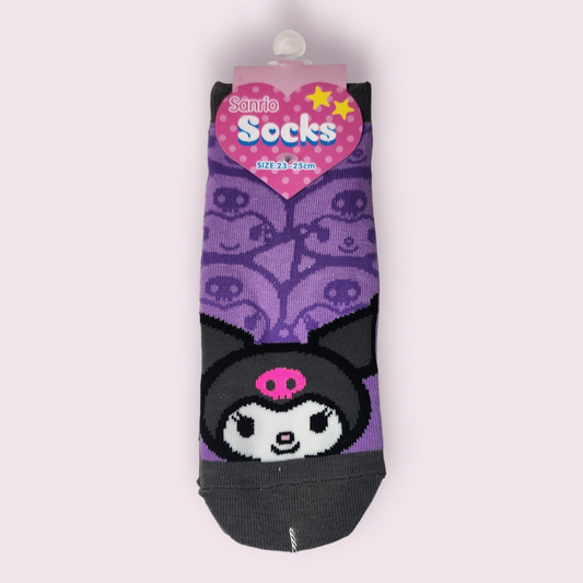 Purple Kuromi Face Socks