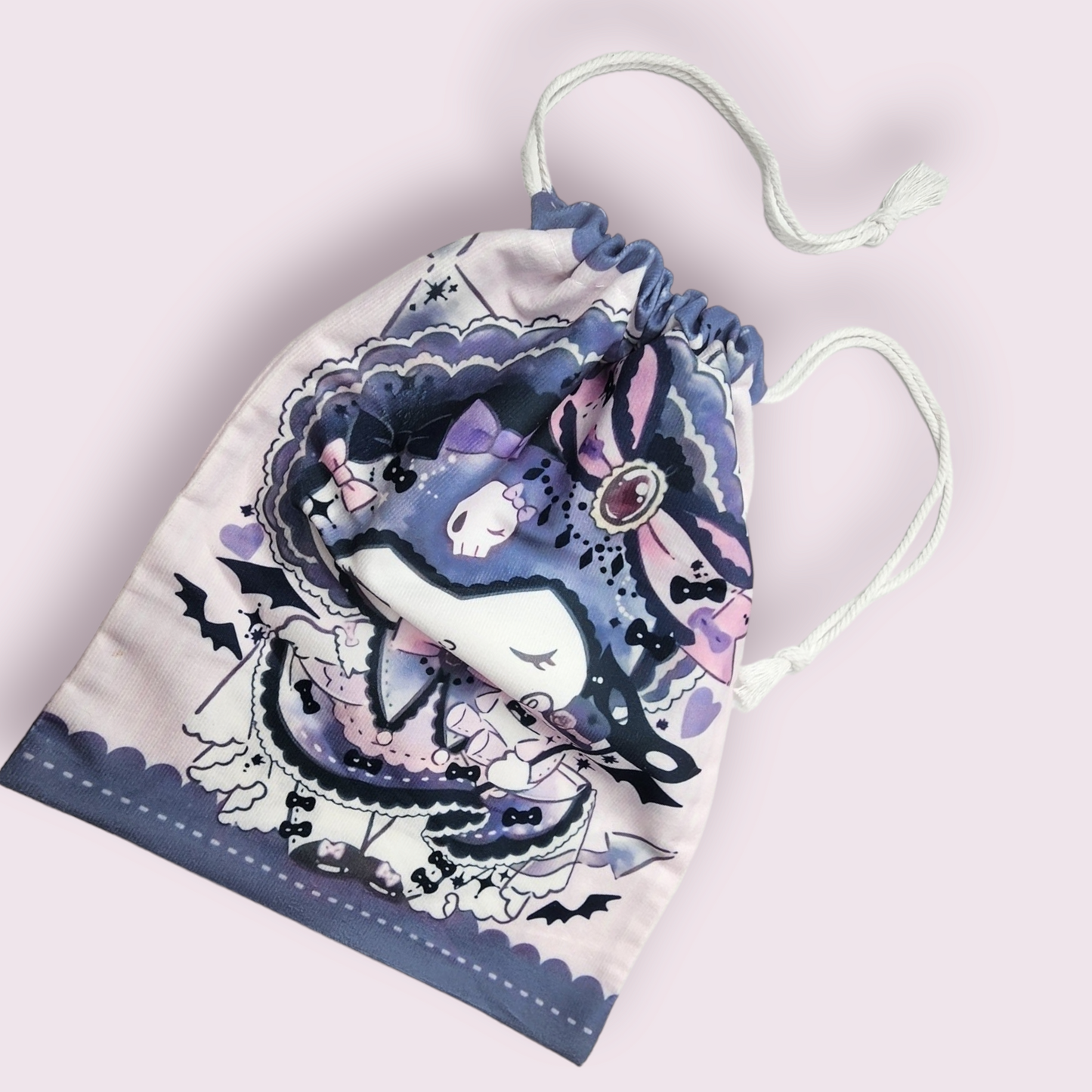 Small Lolita Kuromi Soft Drawstring Bag