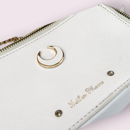 Sailor Moon Luna Cat White Leather Crossbody Purse