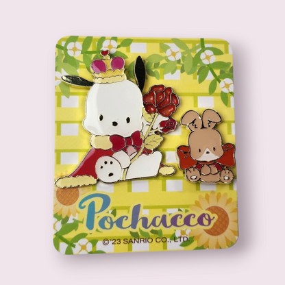 MINISO Flowers & Childhood Pochacco King Enamel Pin Set - SECRET