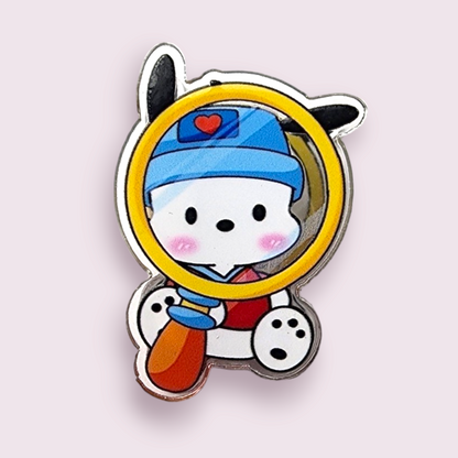 Pochacco Magnifying Glass Acrylic Paper Clip