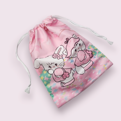 Mikko Illustrations Mousse & Cammy Soft Drawstring Bag