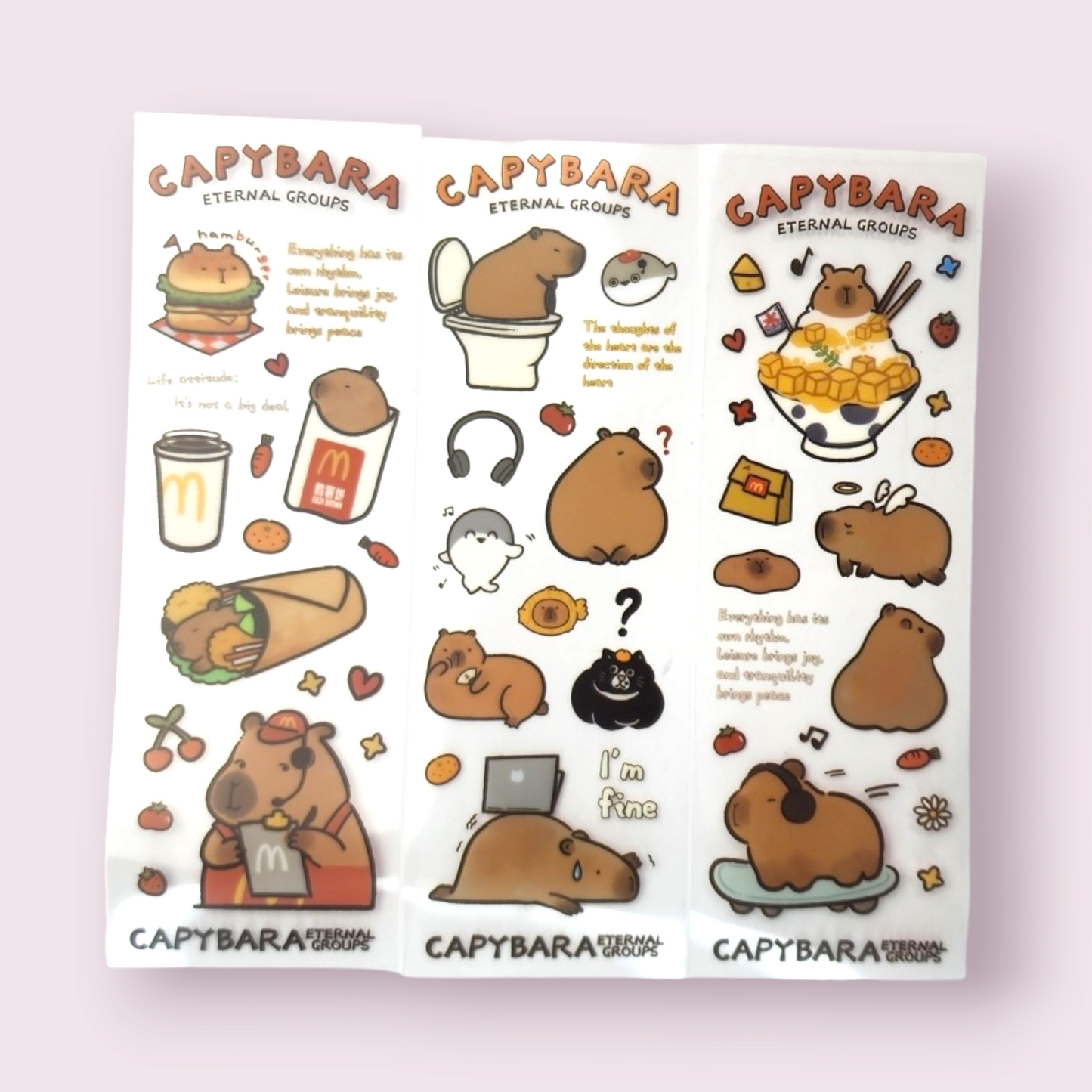 9pc Fast Food Capybara Stationary Bundle