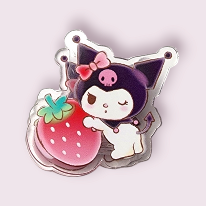 Kuromi Holding Strawberry Paper Clip