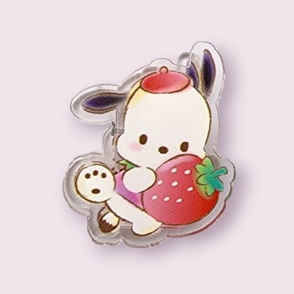 Pochacco Holding Strawberry Acrylic Paper Clip