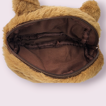 Capybara Soft Furry Pencil Bag