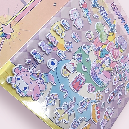 My Melody Unicorn Puffy Sticker Sparkle Sticker Book