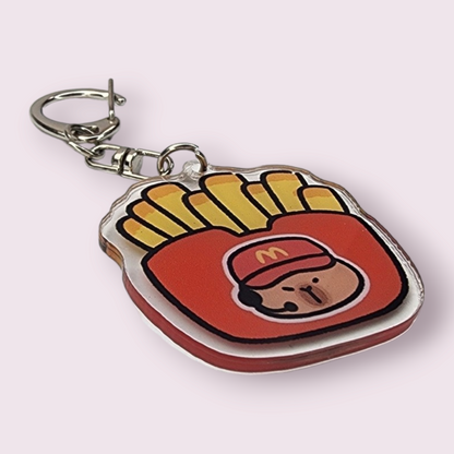 Capybara Fries Acrylic Keychain