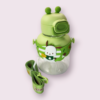 Green Pochacco Water Bottle with Strap, 600mL