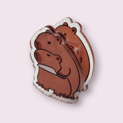 Capybara Threatening Knife Paper Clip