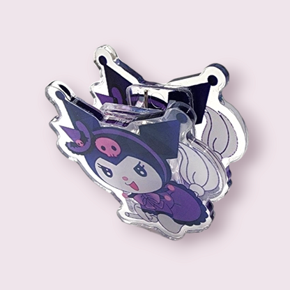 Kuromi Broomstick Glitter Paper Clip