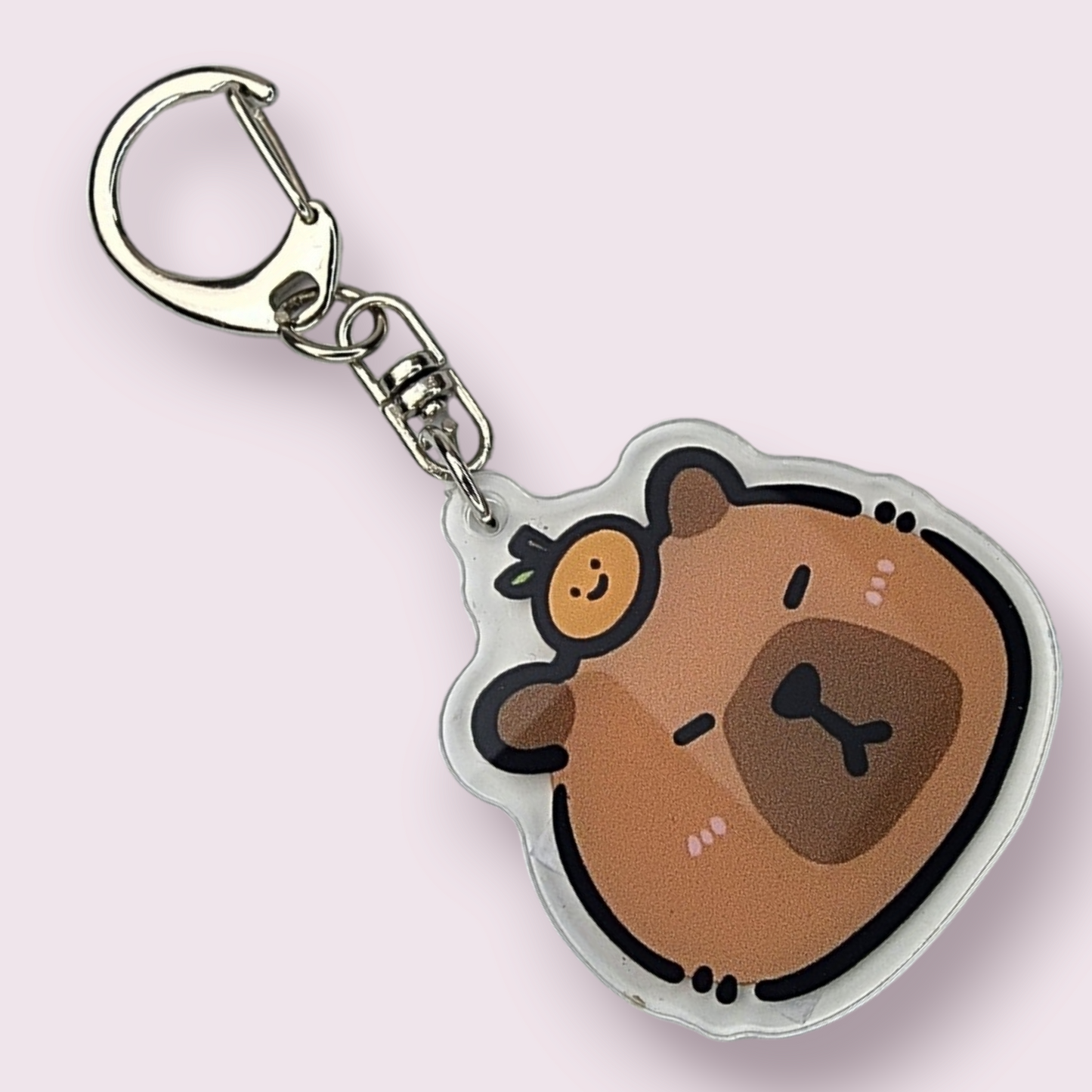 Capybara Orange Balance Acrylic Keychain