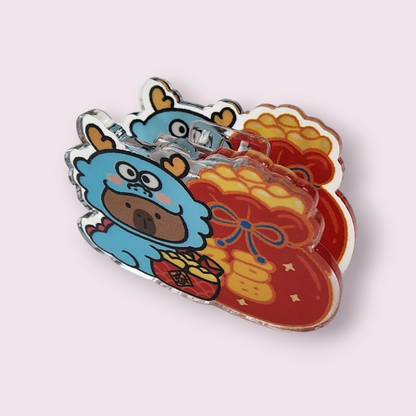 Capybara Blue Dragon Onsie Paper Clip