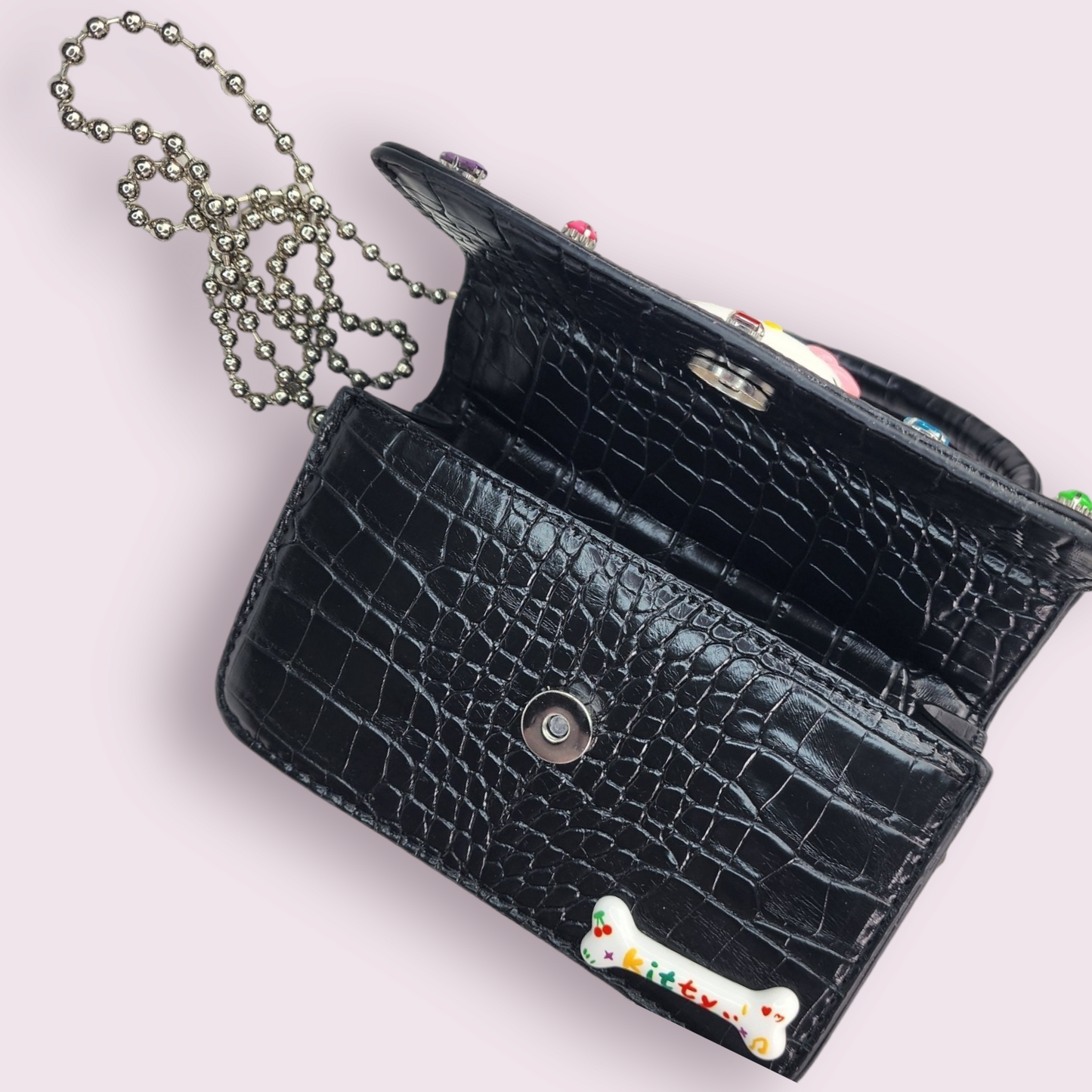 MoonCat HK Black Chain Mini Crossbody Purse