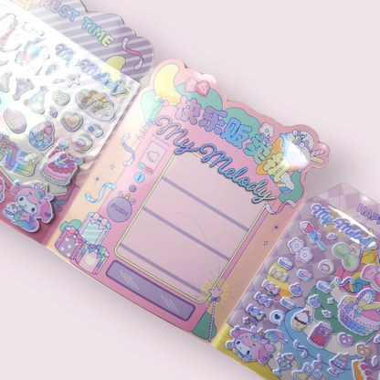 My Melody Unicorn Puffy Sticker Sparkle Sticker Book