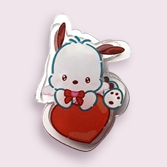 Pochacco Heart Acrylic Paper Clip