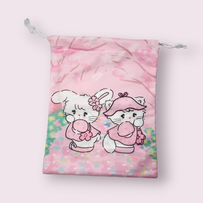 Mikko Illustrations Mousse & Cammy Soft Drawstring Bag