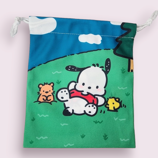 Medium Pochacco Creatures Soft Drawstring Bag