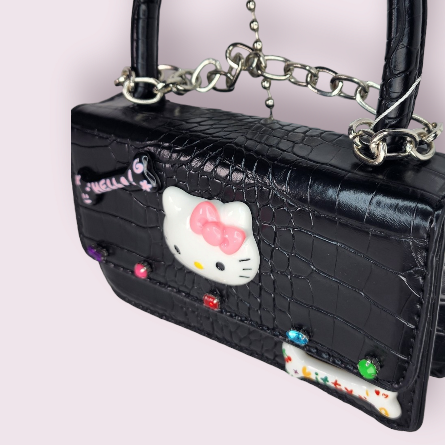 MoonCat HK Black Chain Mini Crossbody Purse