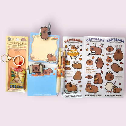 10pc Capybara Stationary Bundle w/ Lucky Charm