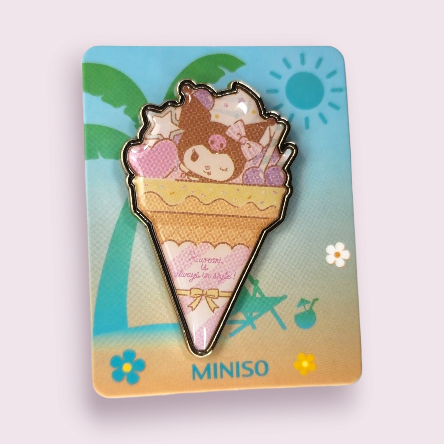 Miniso Kuromi Ice Cream Cone Metal Pin