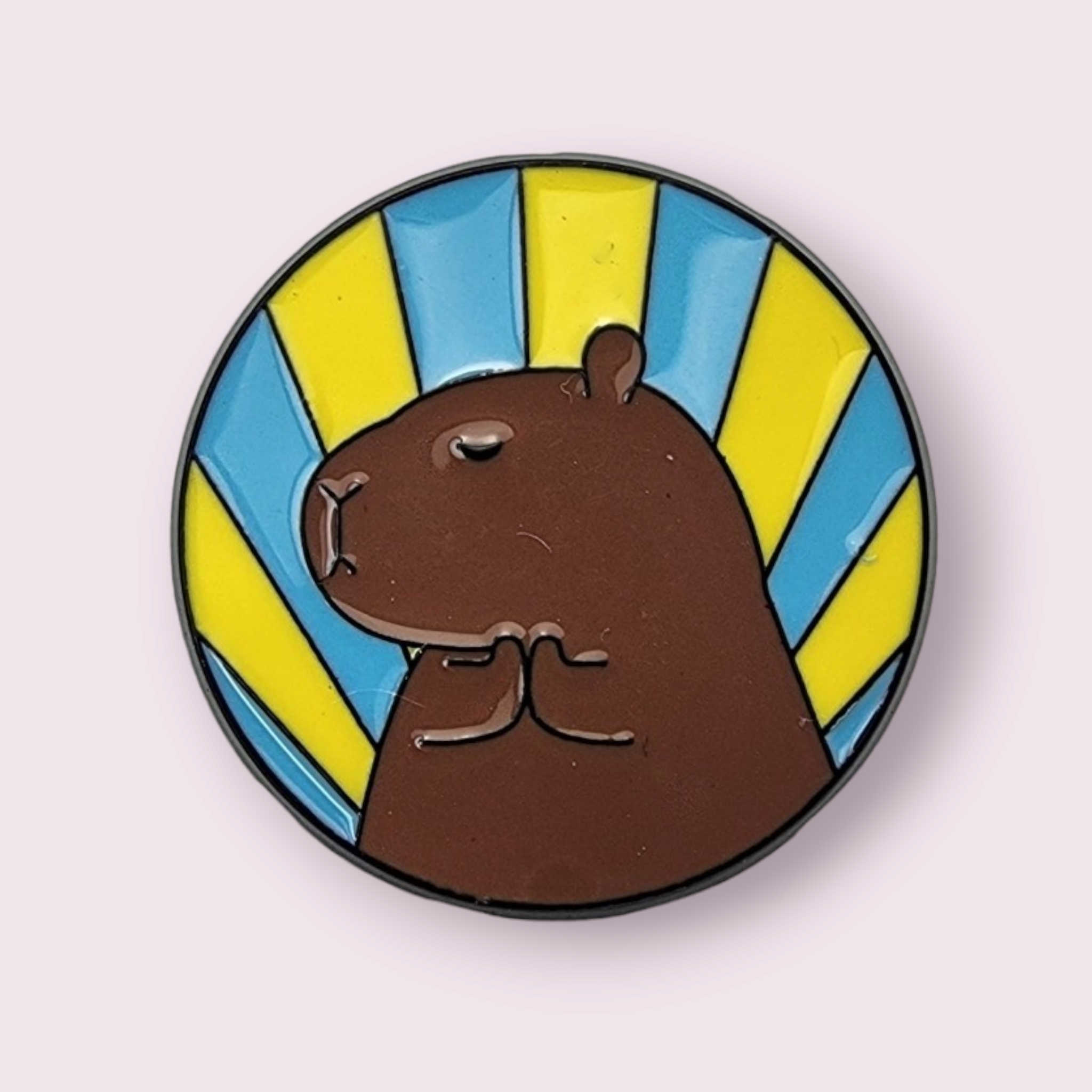 Capibara Pin Capybara Circular Enamel Pin - Tailwind Treasures