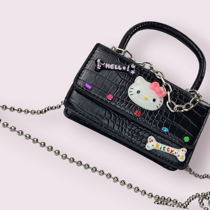 MoonCat HK Black Chain Mini Crossbody Purse