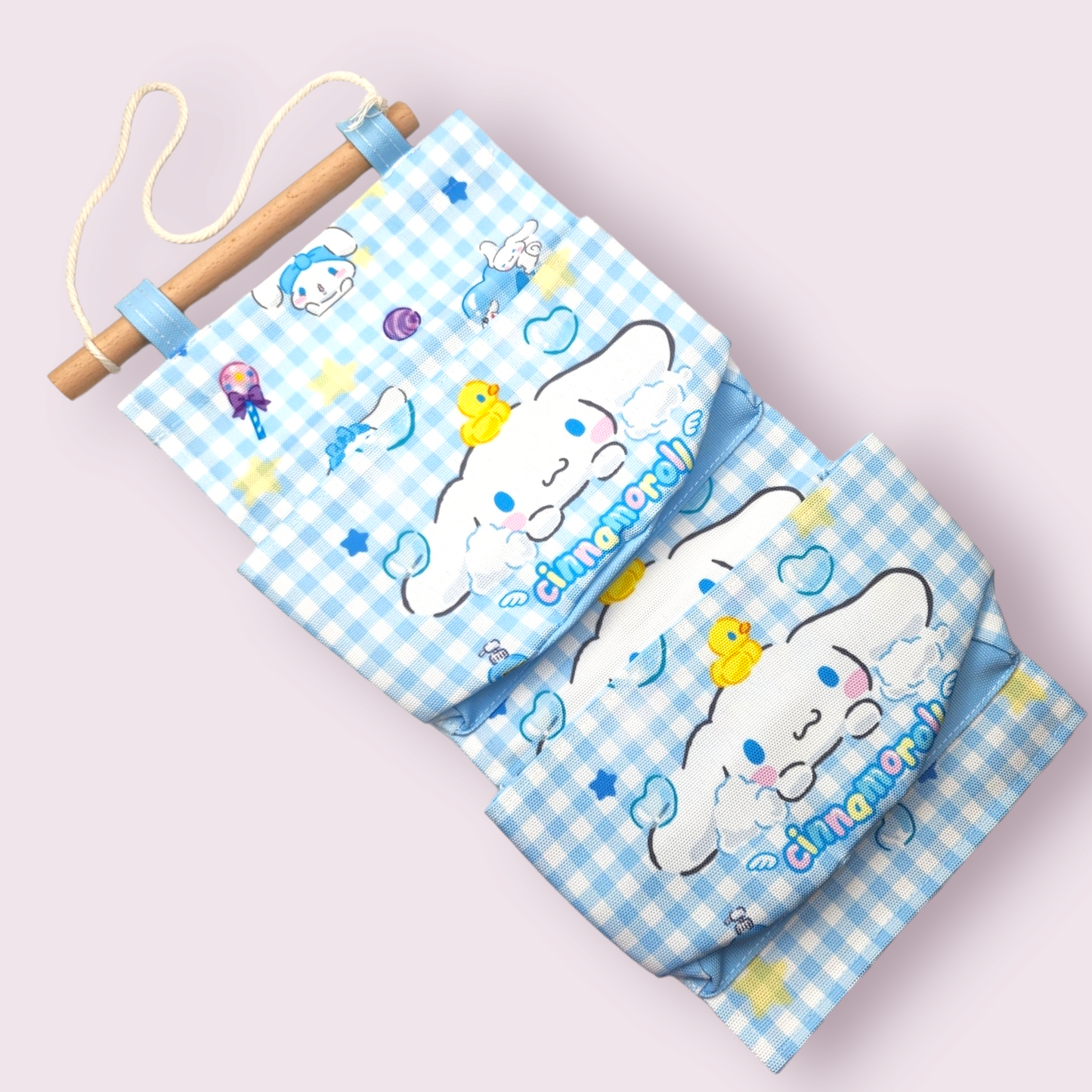 Cinnamoroll Plaid Wall-Hanging Fabric Storage