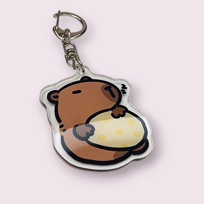 Capybara Nap Time Acrylic Keychain