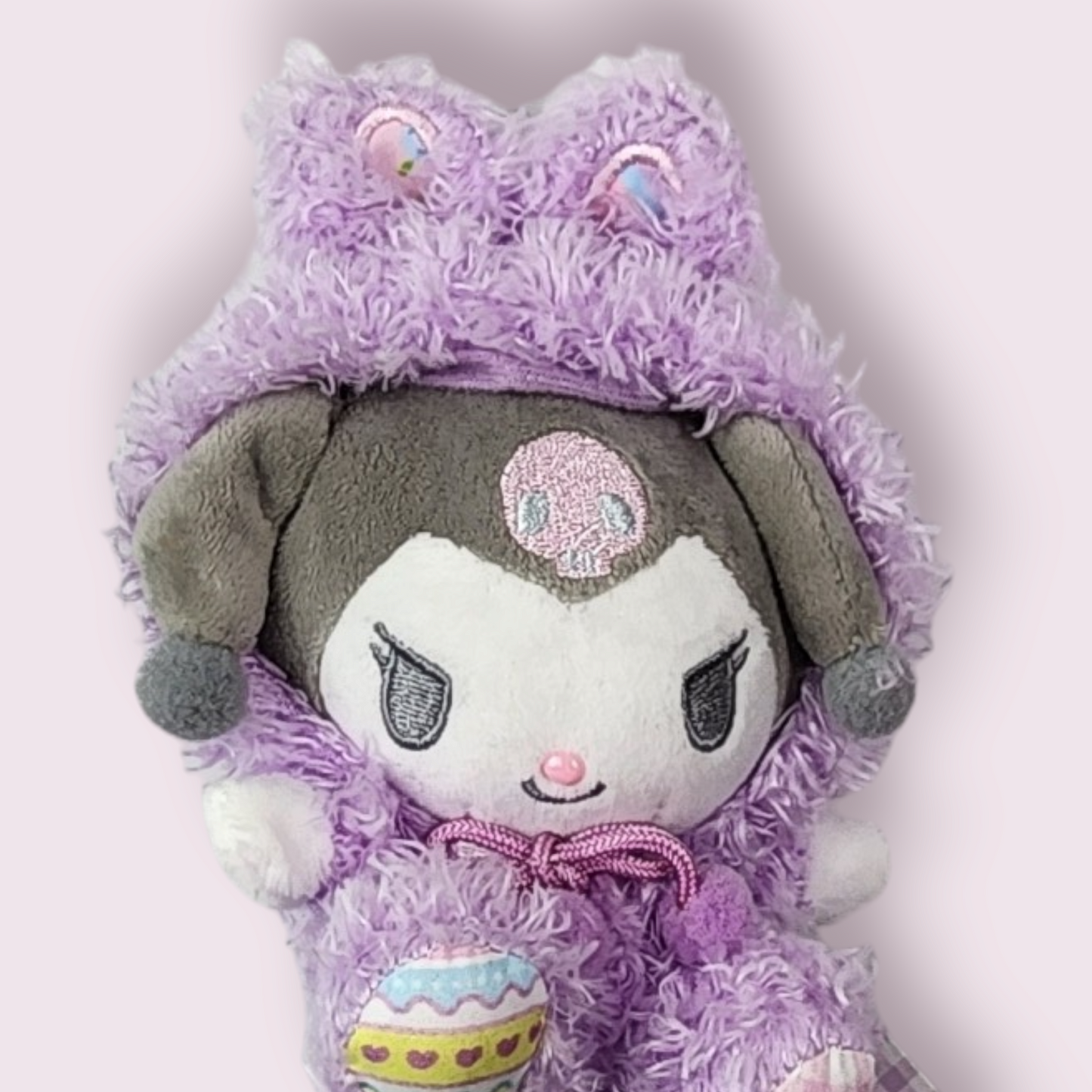 Kuromi Fuzzy Bunny Plush Keychain